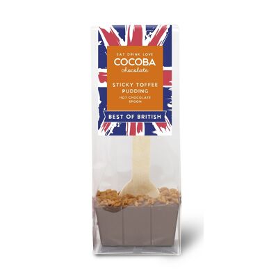 Best of British Sticky Toffee Pudding Löffel mit heißer Schokolade
