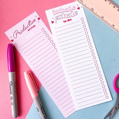 Duo Pack Notepads To-Do List Productive AF & Inhale/Exhale