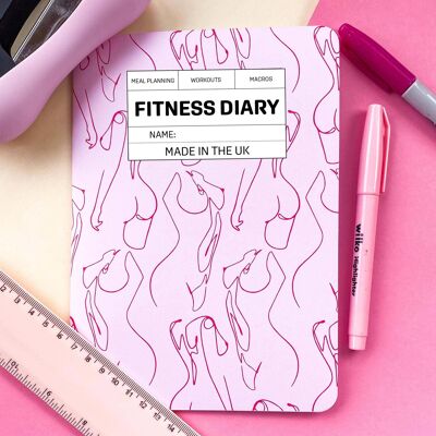 Fitness-Journal mit Körperumrissen