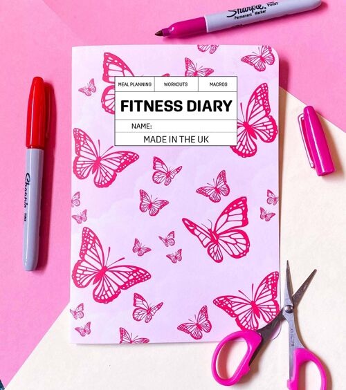 Fitness Journal With Butterflies