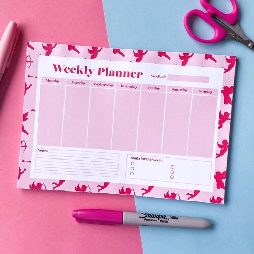 Pink & Red Cherubs Weekly Planner A5