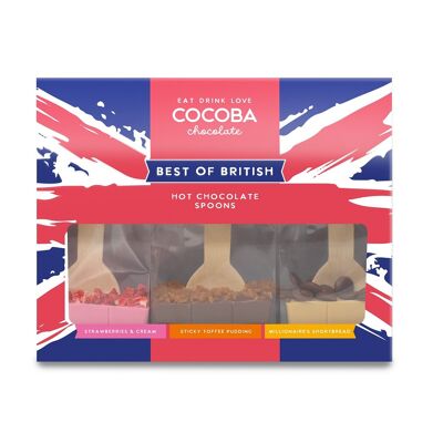 Geschenkset mit 3 „Best of British“-Löffeln für heiße Schokolade