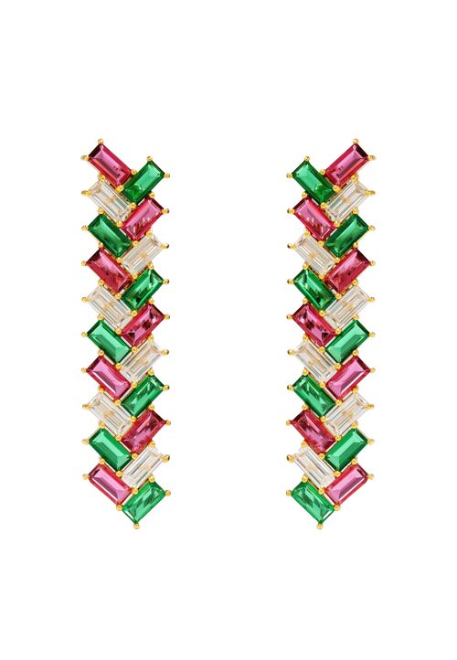 Pendientes Metrópolis Fucsia y Verde