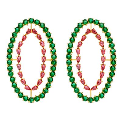 Pendientes Rivoli Fucsia y Verde