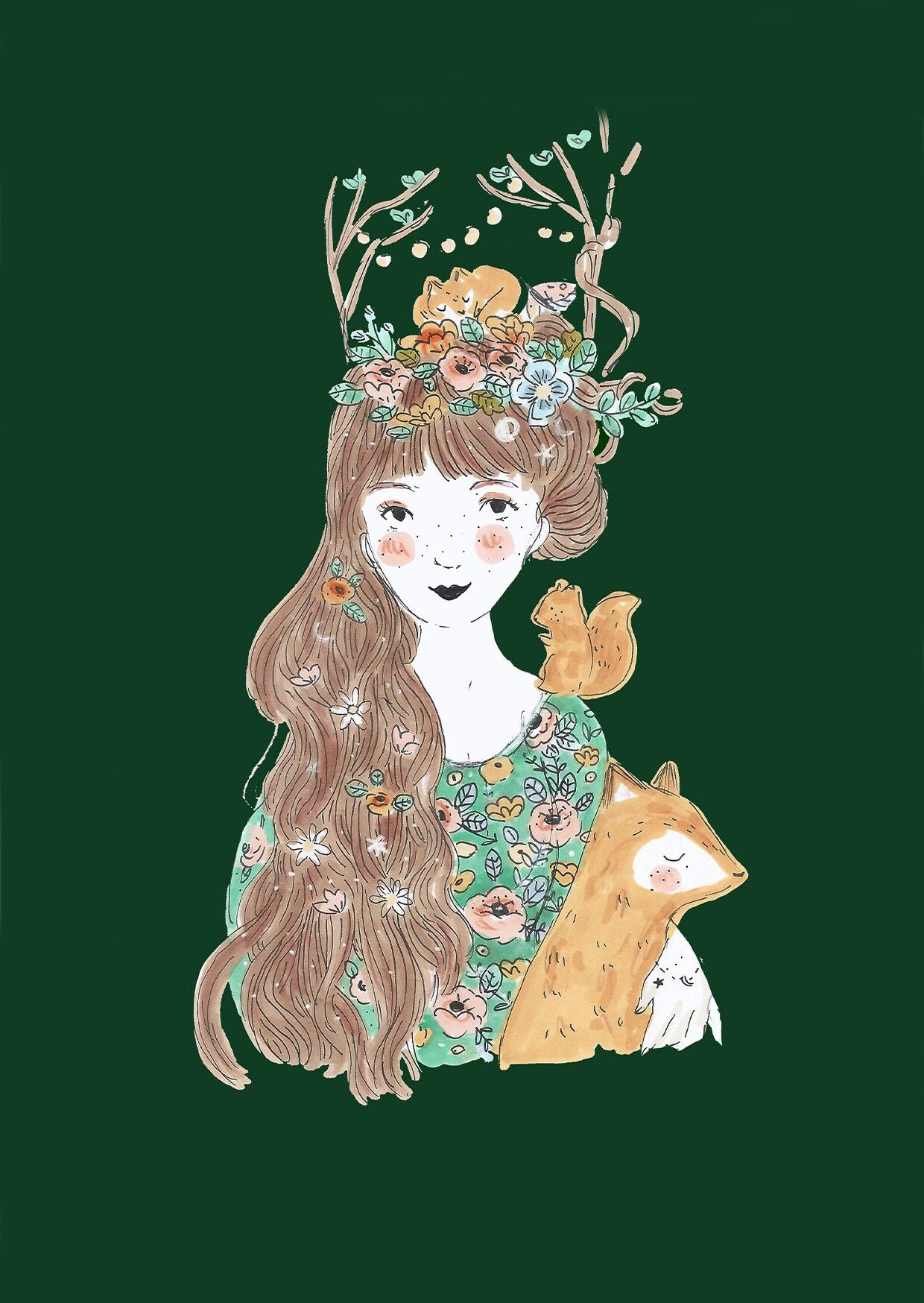 tarjeta de la reina del bosque