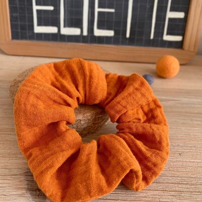 Cotton Gauze Scrunchie, Orange/Rust