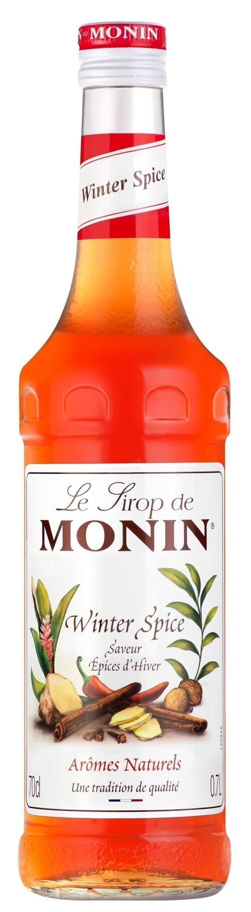 Sirop Saveur Épices d'Hiver MONIN pour aromatiser vos vins chauds ou autres cocktails - Arômes naturels - 70cl