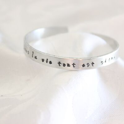 Bangle "In life everything is a sign"