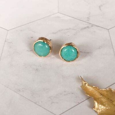 Jade Studs - Aqua Green (SN028)