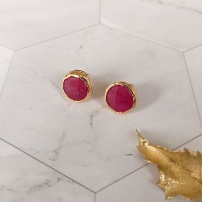 Jade Studs - Maroon (SN030)