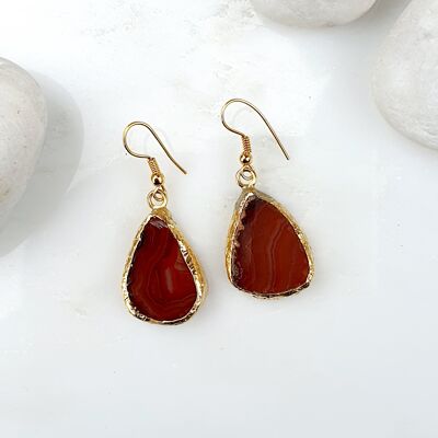 Brown Agate Earrings (SN064)