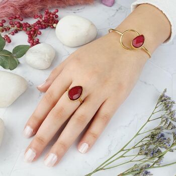 Bague Jade rouge Saira Teardrop (SN099) 3