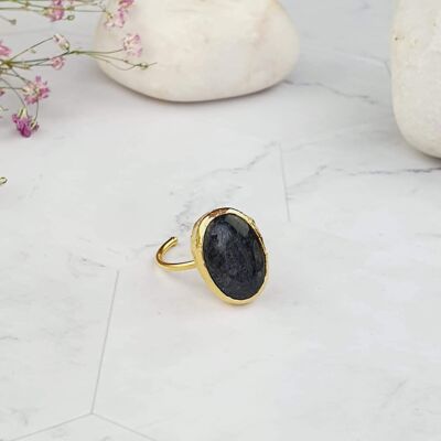 Bague noire ovale Saira (SN105)