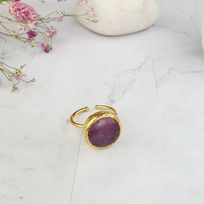 Saira Round violet Jade Ring (SN108)