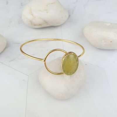 Saira Oval yellow agate Bangle (SN115)