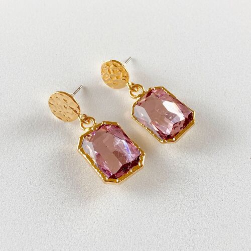 Crystal  Earrings - Pink (SN130)