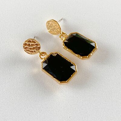 Crystal  Earrings - Black (SN131)