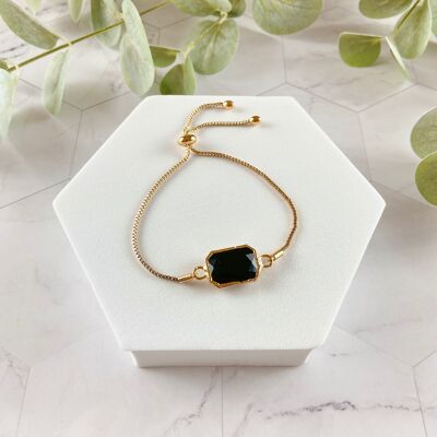 Bracelet d'ascenseur en cristal - Noir (SN145)