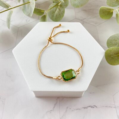 Bracciale con rialzo in cristallo - Verde chiaro (SN150)