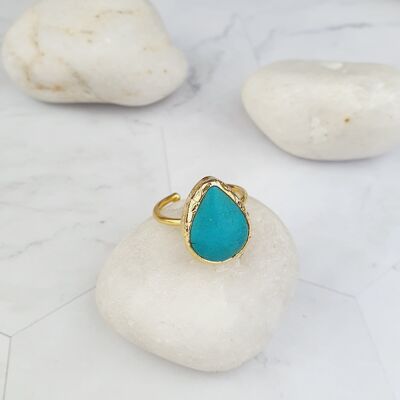 Bague turquoise en forme de larme Saira (SN152)