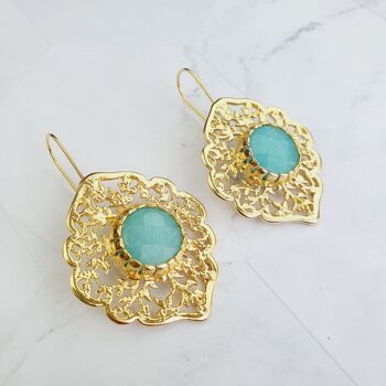 Boucles d'oreilles Sultan Aqua Jade (SN160) 2