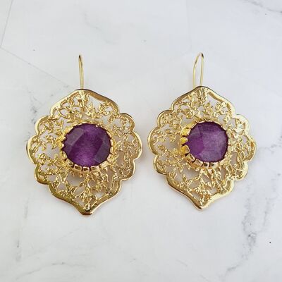 Sultan Purple Jade  Earrings (SN163)