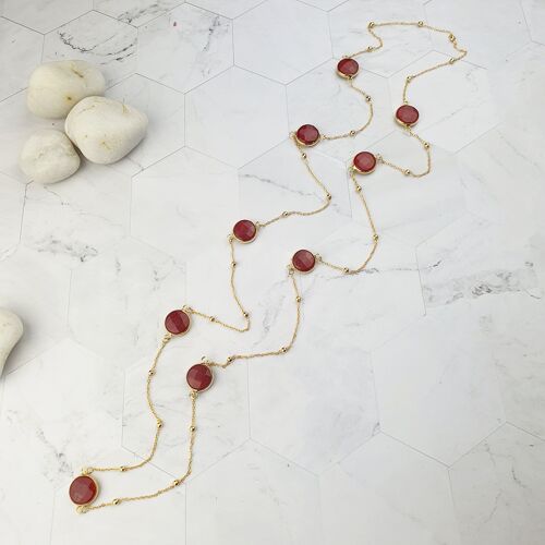Red Jade chain necklace (SN175)