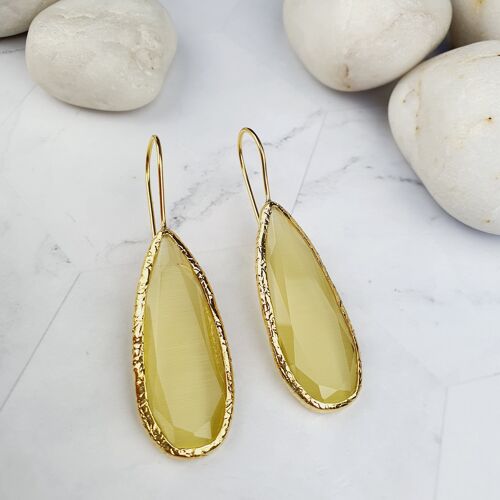 Louiza Light yellow Cat's Eye Earrings (SN177)