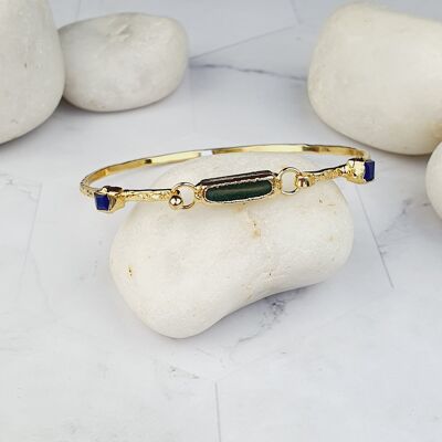 Agate aigue-marine Asma et bracelet en cristal (SN190)
