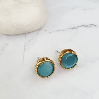 Blue cat's eye Studs (SN209)