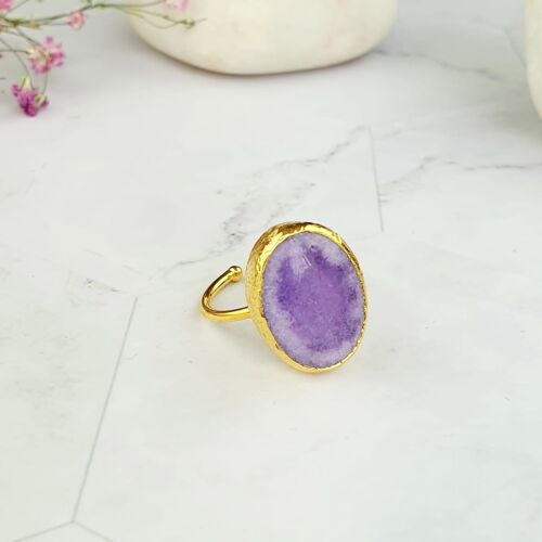 Saira Oval Purple Jade Ring (SN395)