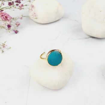 Bague Turquoise Ronde Saira (SN402) 1