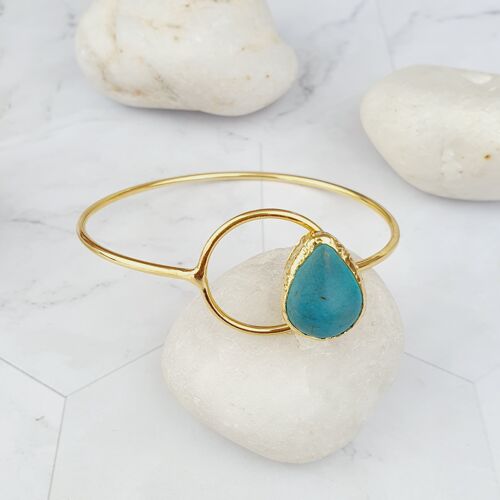 Saira Teardrop Turquoise cat's eye bangle (SN415)