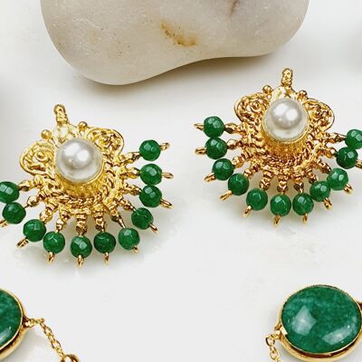 Emerald Green shehzadeh Earrings (SN453)
