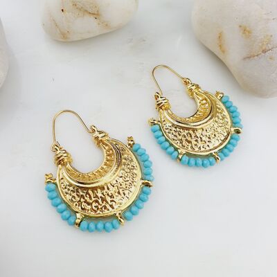 Sara Black Light Blue Crystal Earrings (SN459)