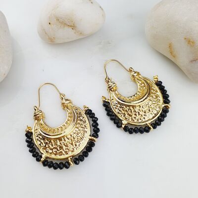 Boucles d'oreilles en cristal noir Sara (SN460)