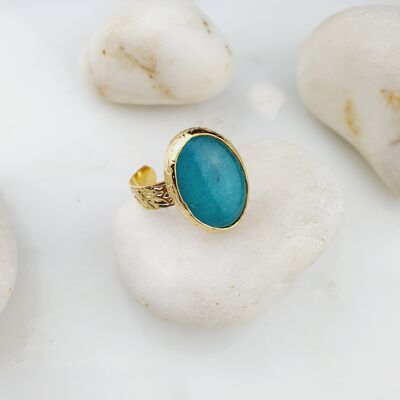 Bague en agate sarcelle légère Niroli (SN463)