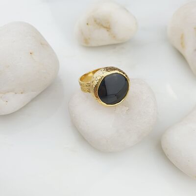 Anello Zerdeh in onice nero (SN477)