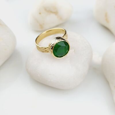 Anillo Ojo de Gato Verde Zelifeh (SN487)