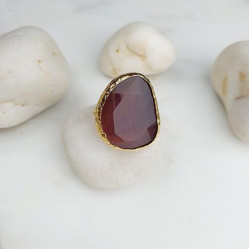 Maidah Dark Pink Cat's eye Ring (SN490)