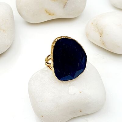 Maidah Dark Navy Cat's eye Ring (SN491)