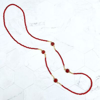 Ruby Beaded necklace (SN494)