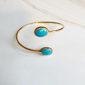 Bracelet Turquoise Deux Pierres (SN502)