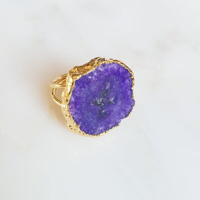 Anello al quarzo solare viola cosmico (SN529)