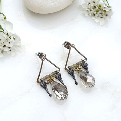 Grey silver  Earrings (SN552)