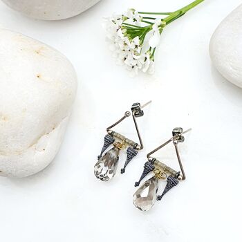 Boucles d'oreilles argent gris (SN552) 2