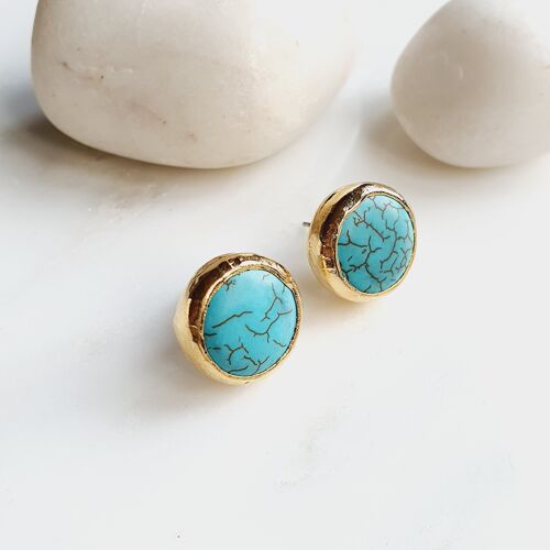 Round Turquoise Studs (SN557)