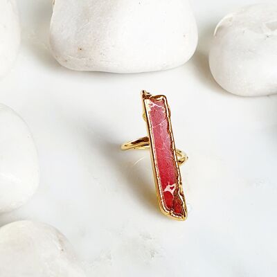 Red Tall Variscite Ring (SN580)