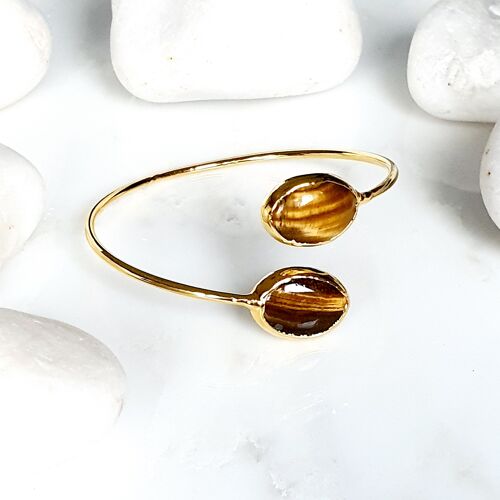 Two Stone Tiger's Eye  Bangle (SN584)