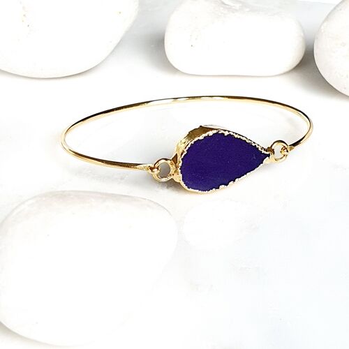 Purple Agate one stone bangle (SN586)